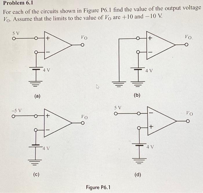 Solved Problem 6.1 For Each Of The Circuits Shown In Figure | Chegg.com