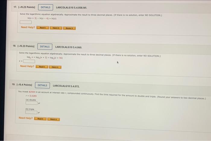Solved Solve the exponential equation algebraically. | Chegg.com