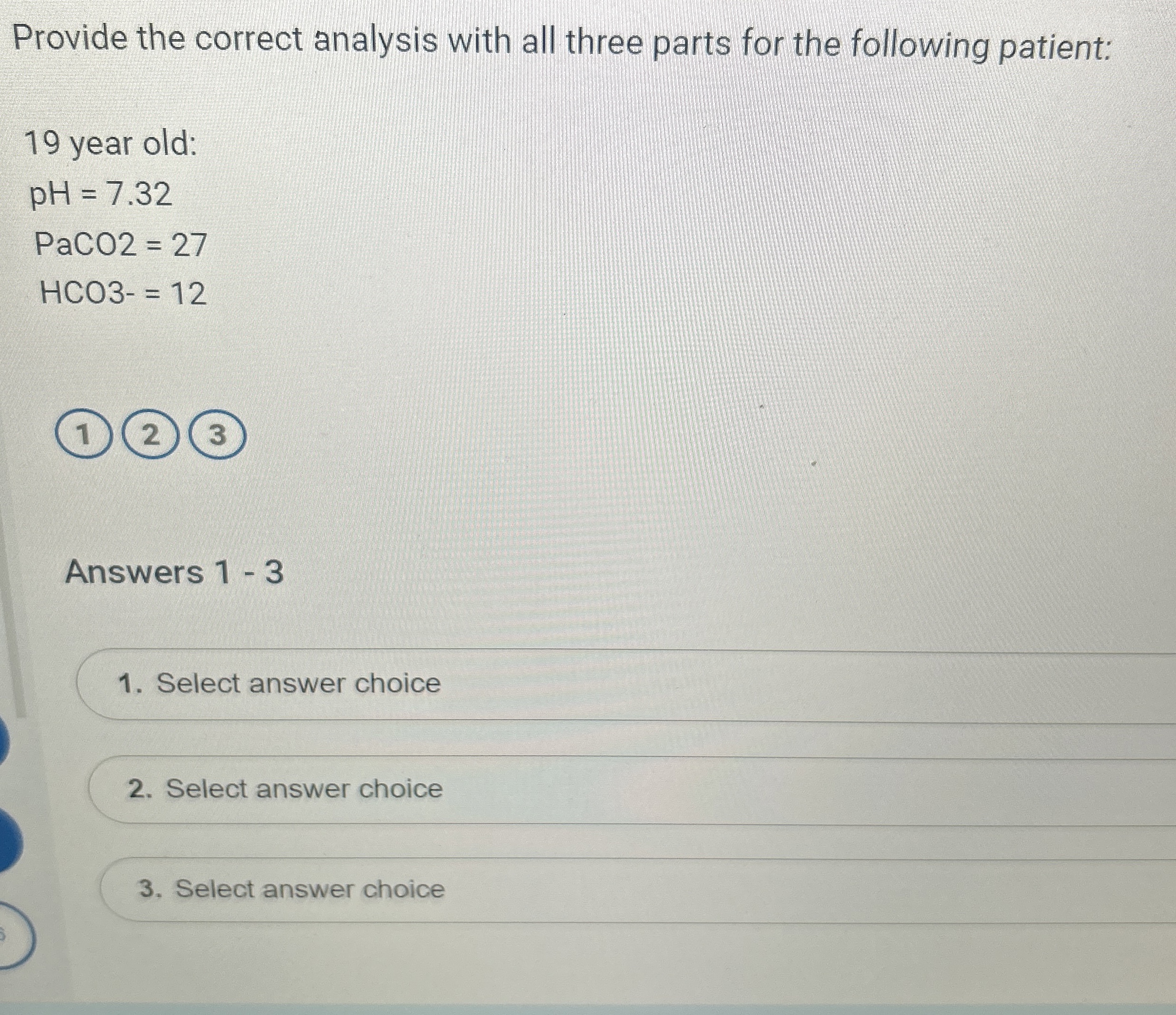 Solved Provide the correct analysis with all three parts for | Chegg.com