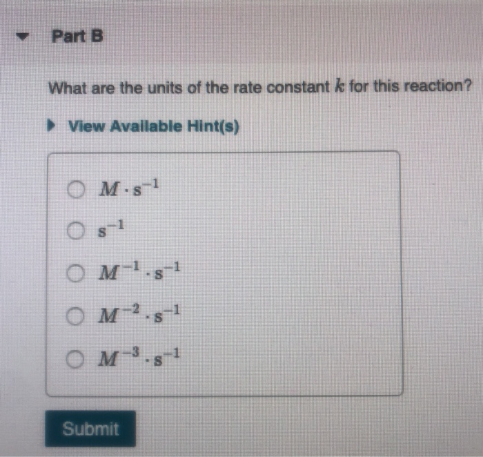 Solved Part A) What is the overall reaction order?Part B)