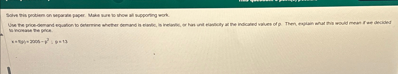 Solved Solve this problem on separate paper. Make sure to | Chegg.com
