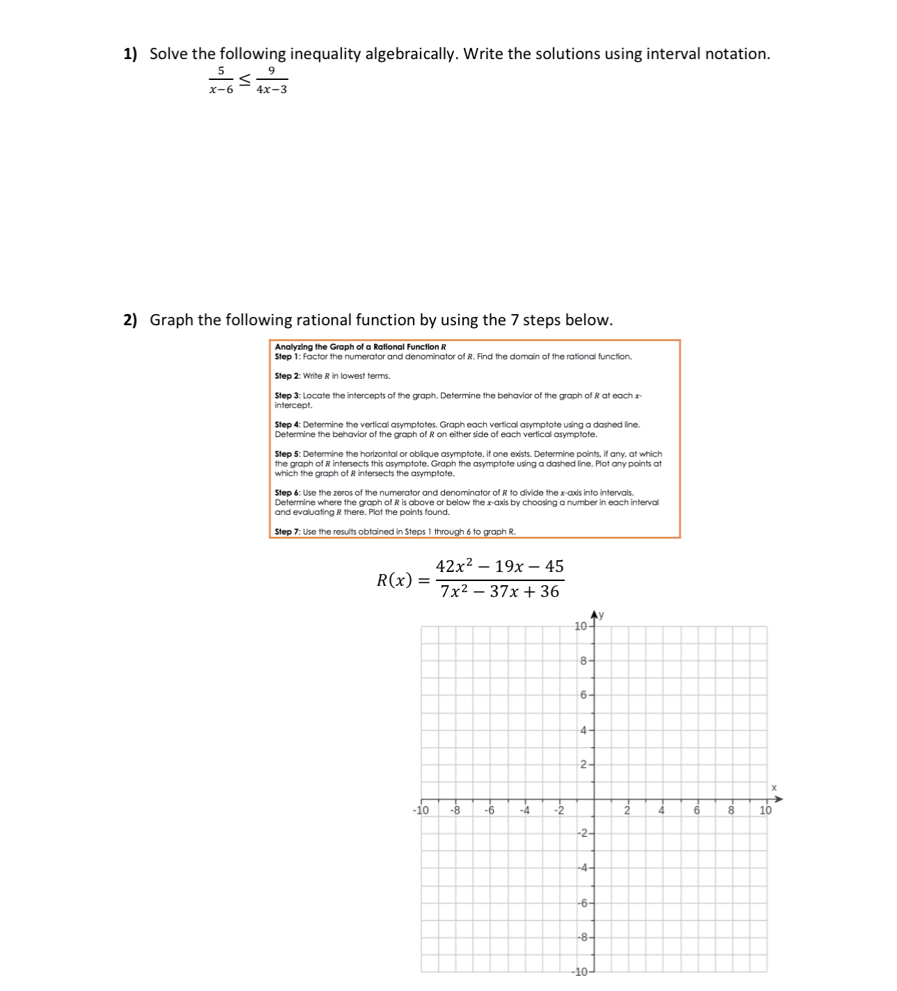 Solved Solve the following inequality algebraically. Write | Chegg.com