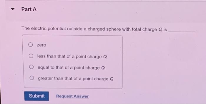 Solved The Electric Potential Outside A Charged Sphere With