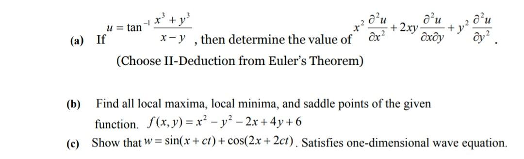 Solved X Y X Y 1 U Tan A If Aาน A U น 2xy Ox Chegg Com