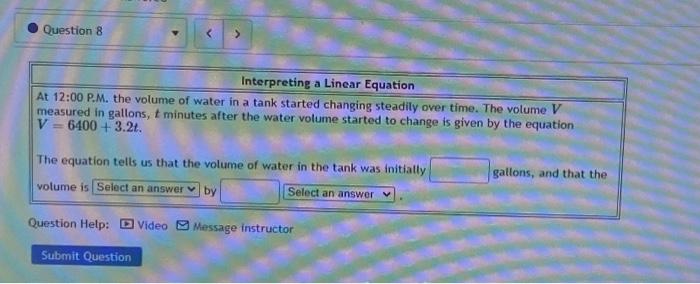 Solved At 12:00 P.M. the volume of water in a tank started | Chegg.com