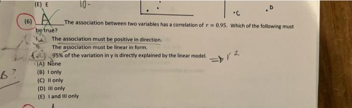 Solved (6) The association between two variables has a | Chegg.com