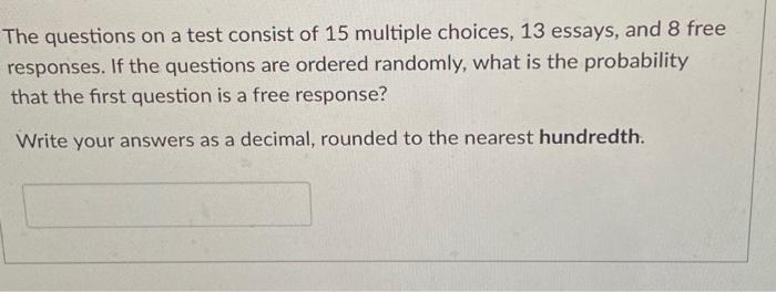 Solved The questions on a test consist of 15 multiple | Chegg.com