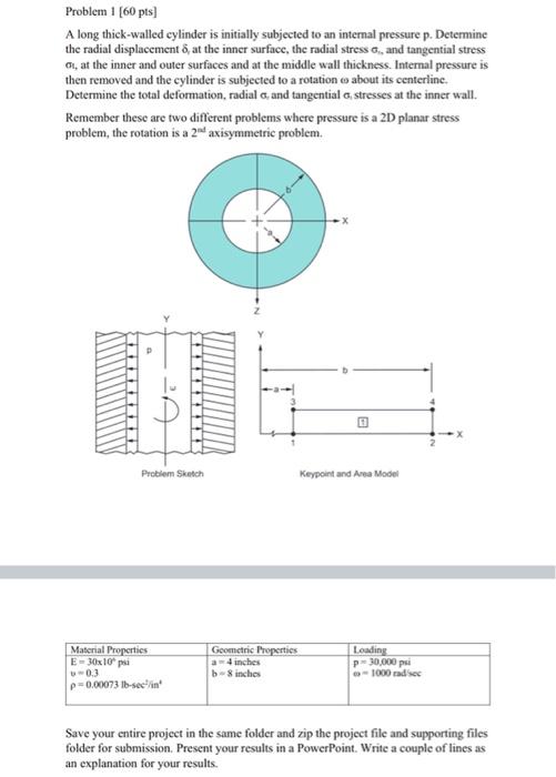 Solved Problem 1 (60 Pts] A Long Thick-walled Cylinder Is | Chegg.com