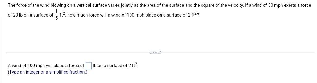 Solved The force of the wind blowing on a vertical surface | Chegg.com