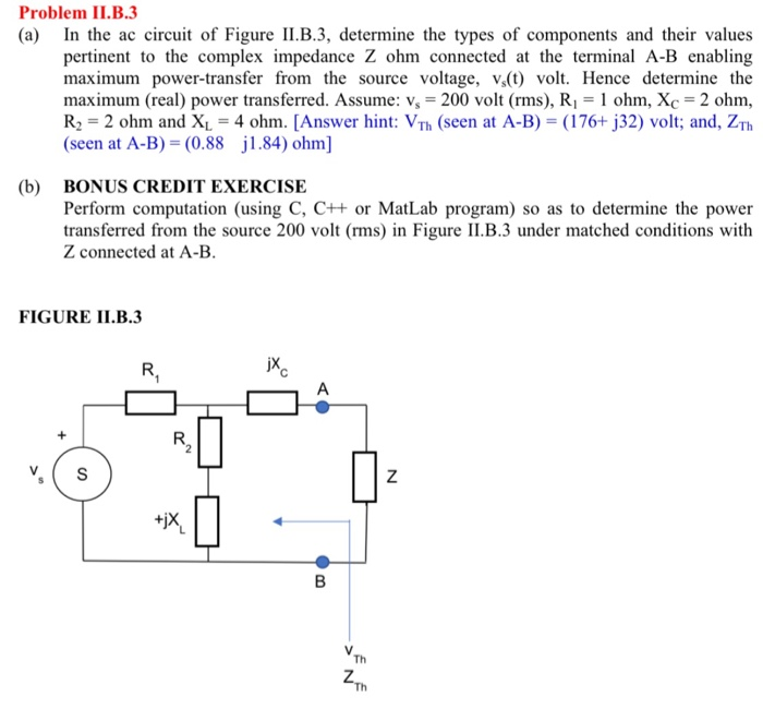 Solved (a) Problem II.B.3 In The Ac Circuit Of Figure | Chegg.com