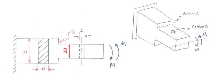 Rectangular section machine part with stepped and | Chegg.com