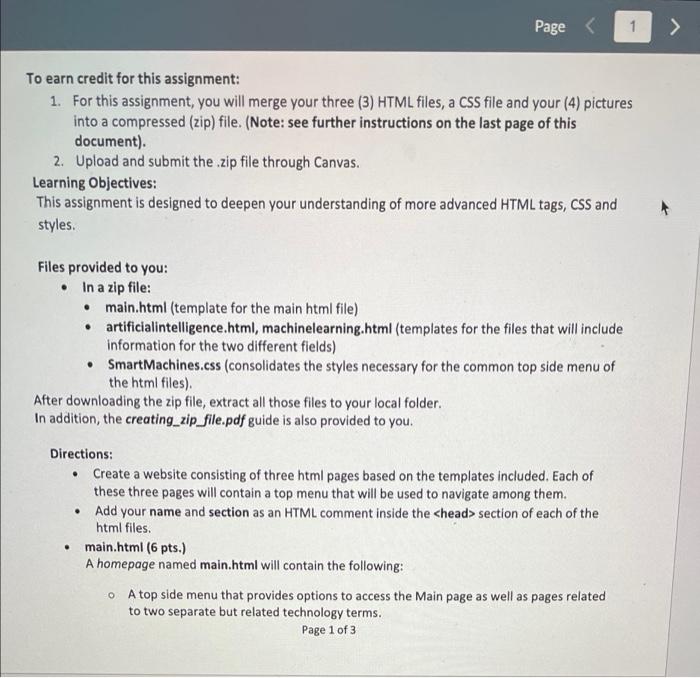 Solved Page To earn credit for this assignment: 1. For | Chegg.com