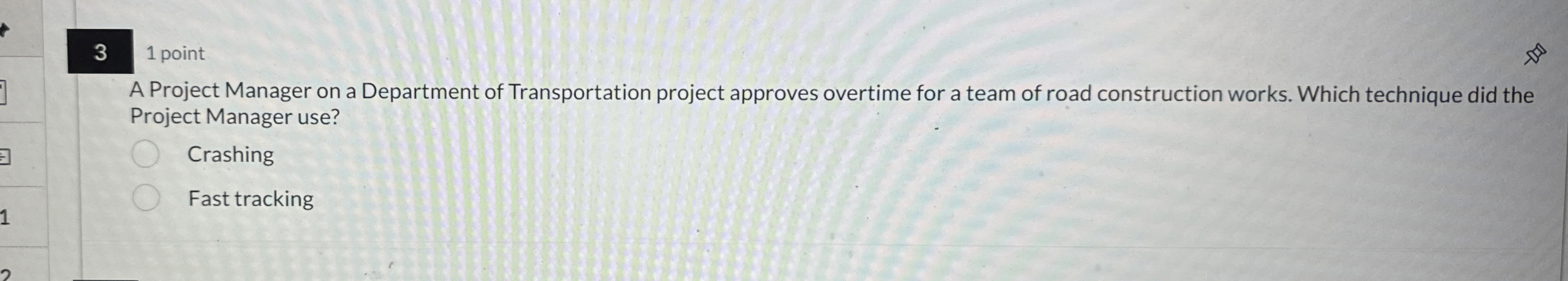 Solved 3 1 ﻿pointA Project Manager on a Department of | Chegg.com