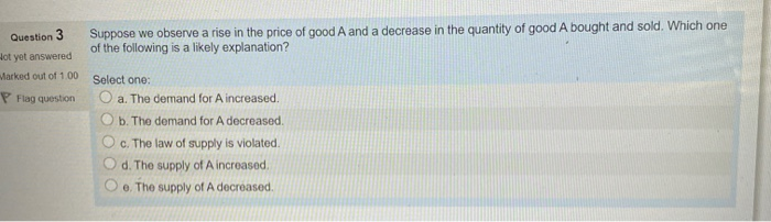 Solved Suppose we observe a rise in the price of good A | Chegg.com