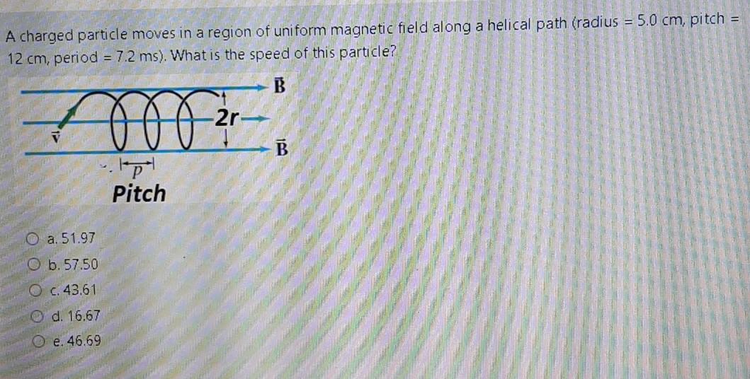 Solved A charged particle moves in a region of uniform | Chegg.com
