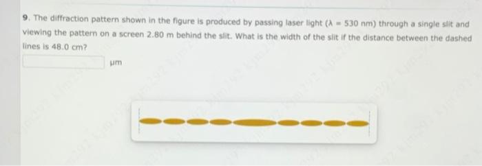 Solved 9. The diffraction pattern shown in the figure is | Chegg.com