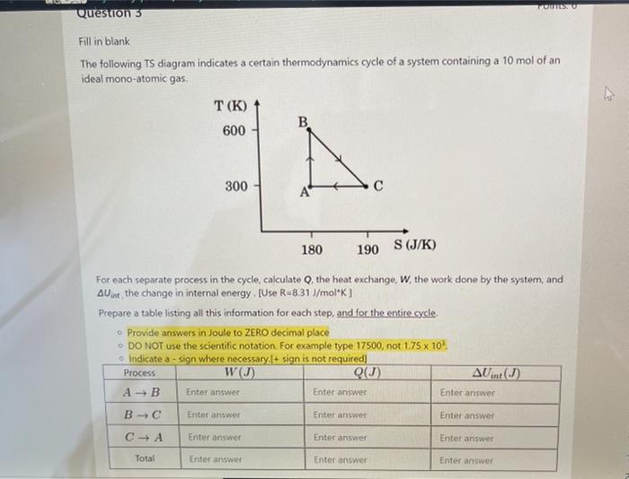 Solved TOS Question 3 Fill in blank The following TS diagram | Chegg.com