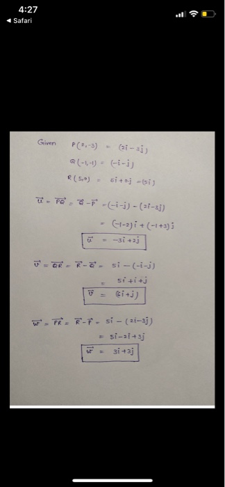 Solved 4 Now Using The Vectors U V W Created Above An Chegg Com