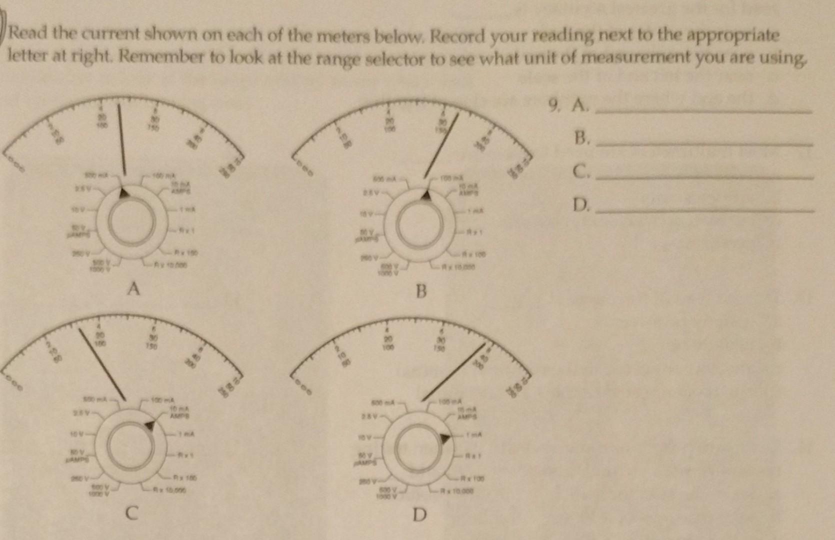 Solved how to answer questions for scale reading of analog | Chegg.com