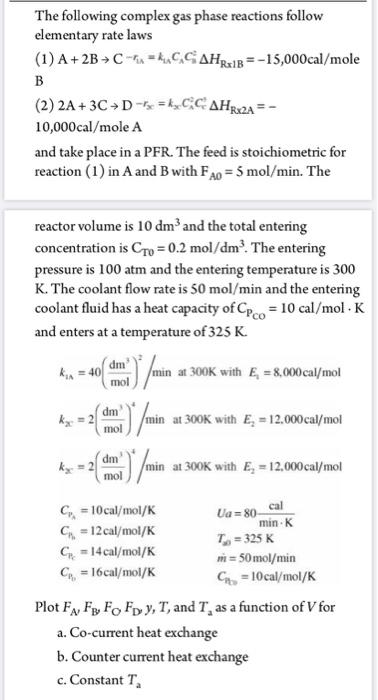 The following complex gas phase reactions follow | Chegg.com