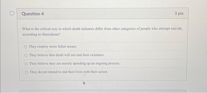 What is the critical way in which death initiators | Chegg.com