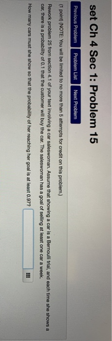 Solved set Ch 4 Sec 1: Problem 15 Previous Problem Problem | Chegg.com