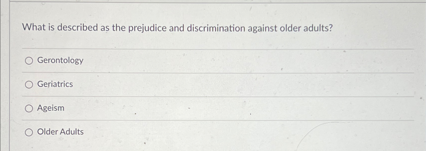 Solved What is described as the prejudice and discrimination | Chegg.com