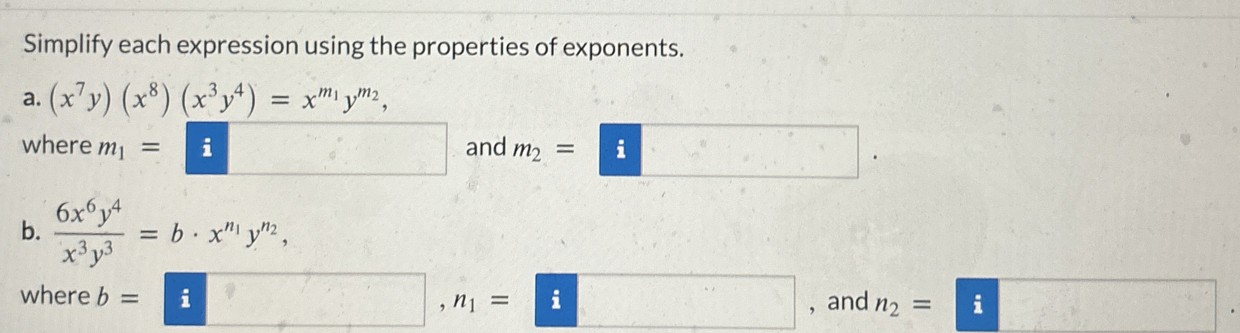 Solved Simplify each expression using the properties of | Chegg.com