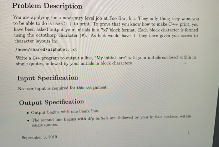 Solved Problem Description You are applying for a new entry | Chegg.com