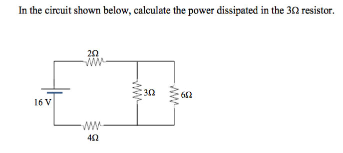 Solved In the circuit shown below, calculate the power Circuit Diagram