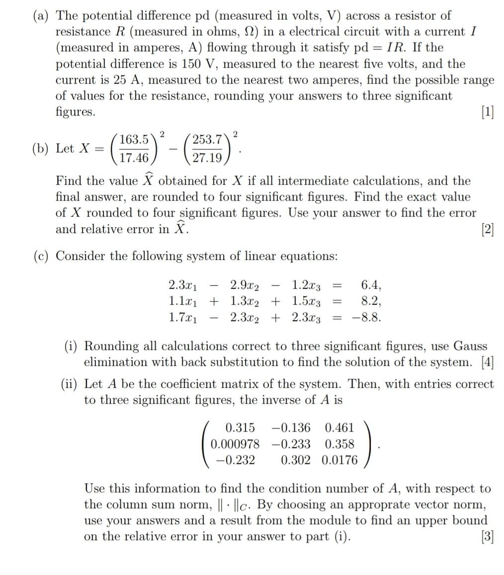 Solved A The Potential Difference Pd Measured In Volts Chegg Com