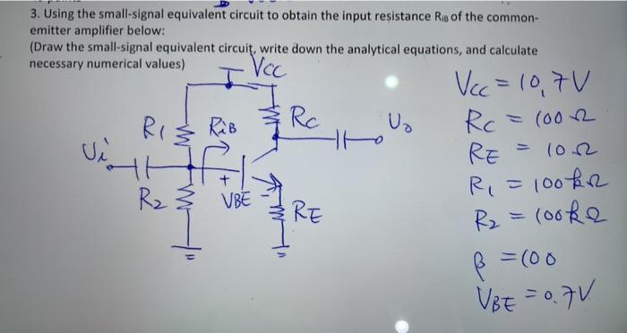 Solved 3. Using The Small-signal Equivalent Circuit To 