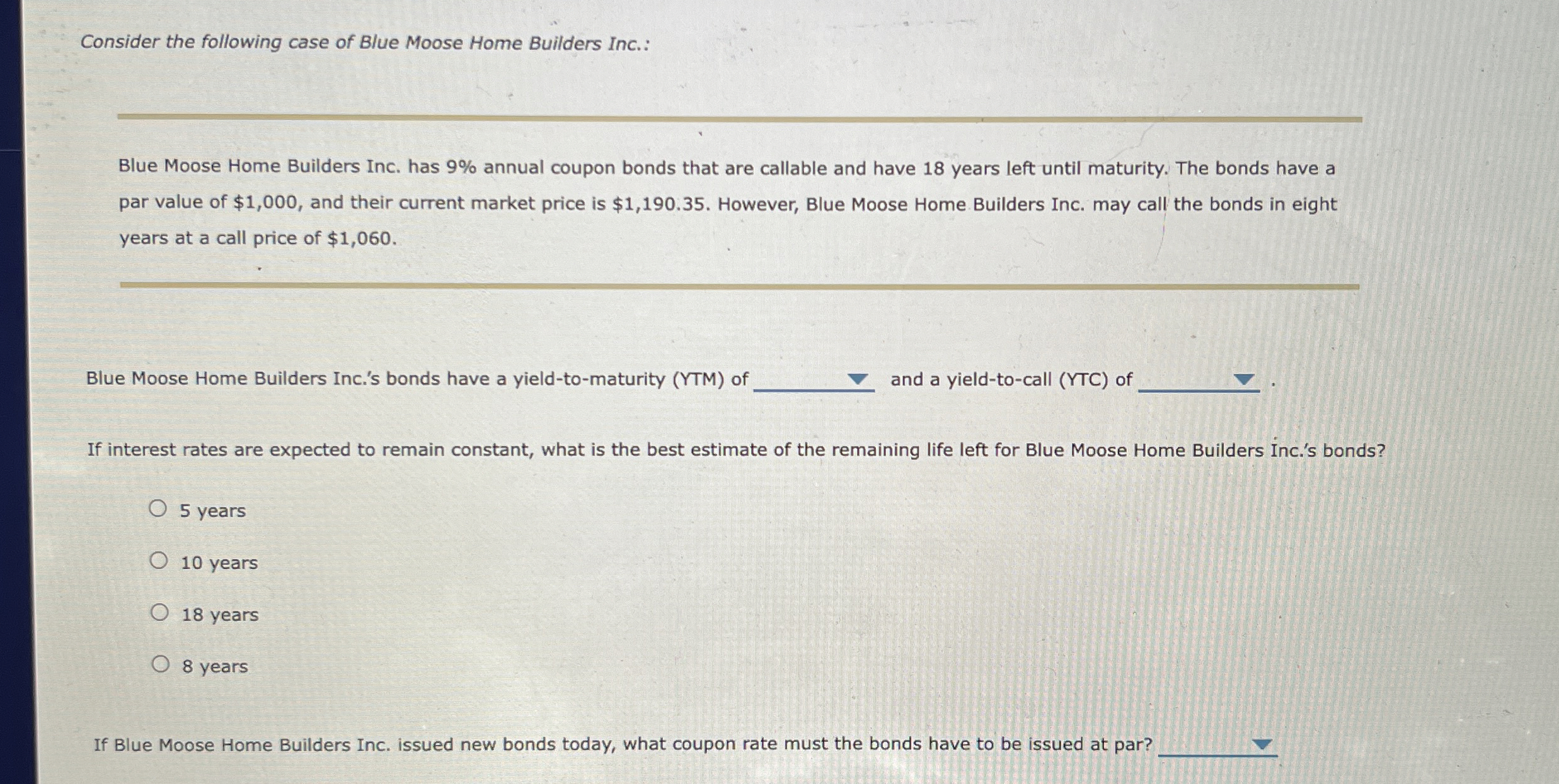 Solved Consider the following case of Blue Moose Home