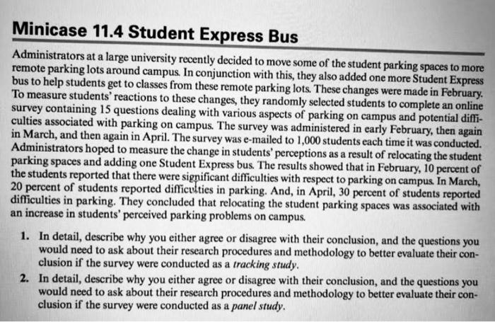 Solved Minicase  Student Express Bus Administrators at a 