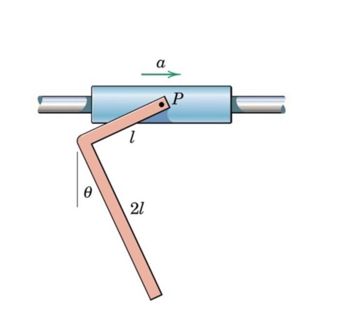 Solved The uniform L-shaped bar pivots freely at point 𝑃 of | Chegg.com