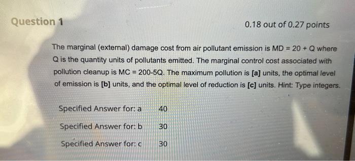 Solved The marginal (external) damage cost from air | Chegg.com