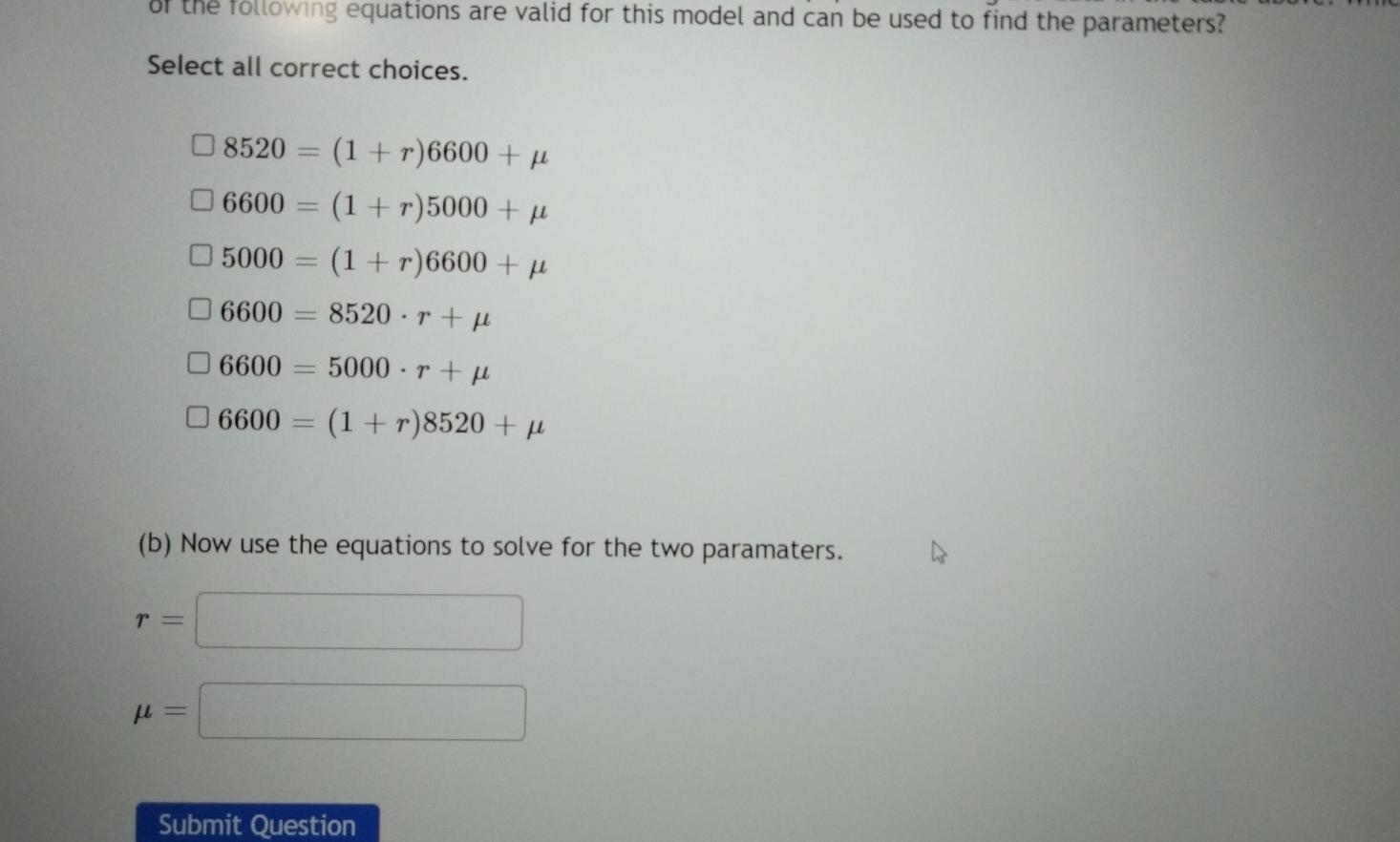 Solved Question 1 A population grows according to an | Chegg.com