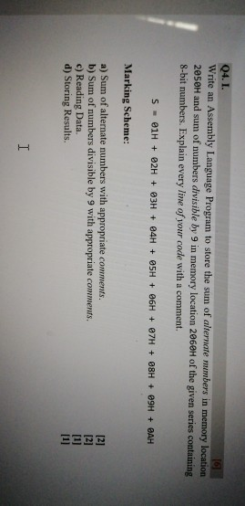 Solved 04.1. (61 Write an Assembly Language Program to store | Chegg.com