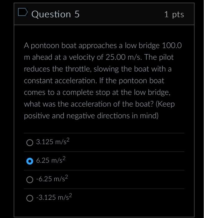 Solved A pontoon boat approaches a low bridge 100.0 m ahead | Chegg.com