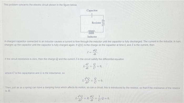 Solved This problem concerns the electric circuit shown in | Chegg.com