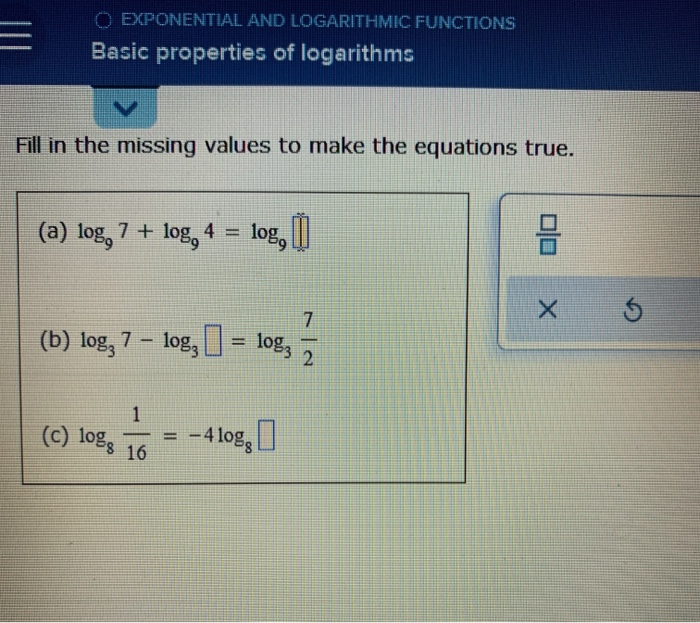 Solved O EXPONENTIAL AND LOGARITHMIC FUNCTIONS Basic | Chegg.com