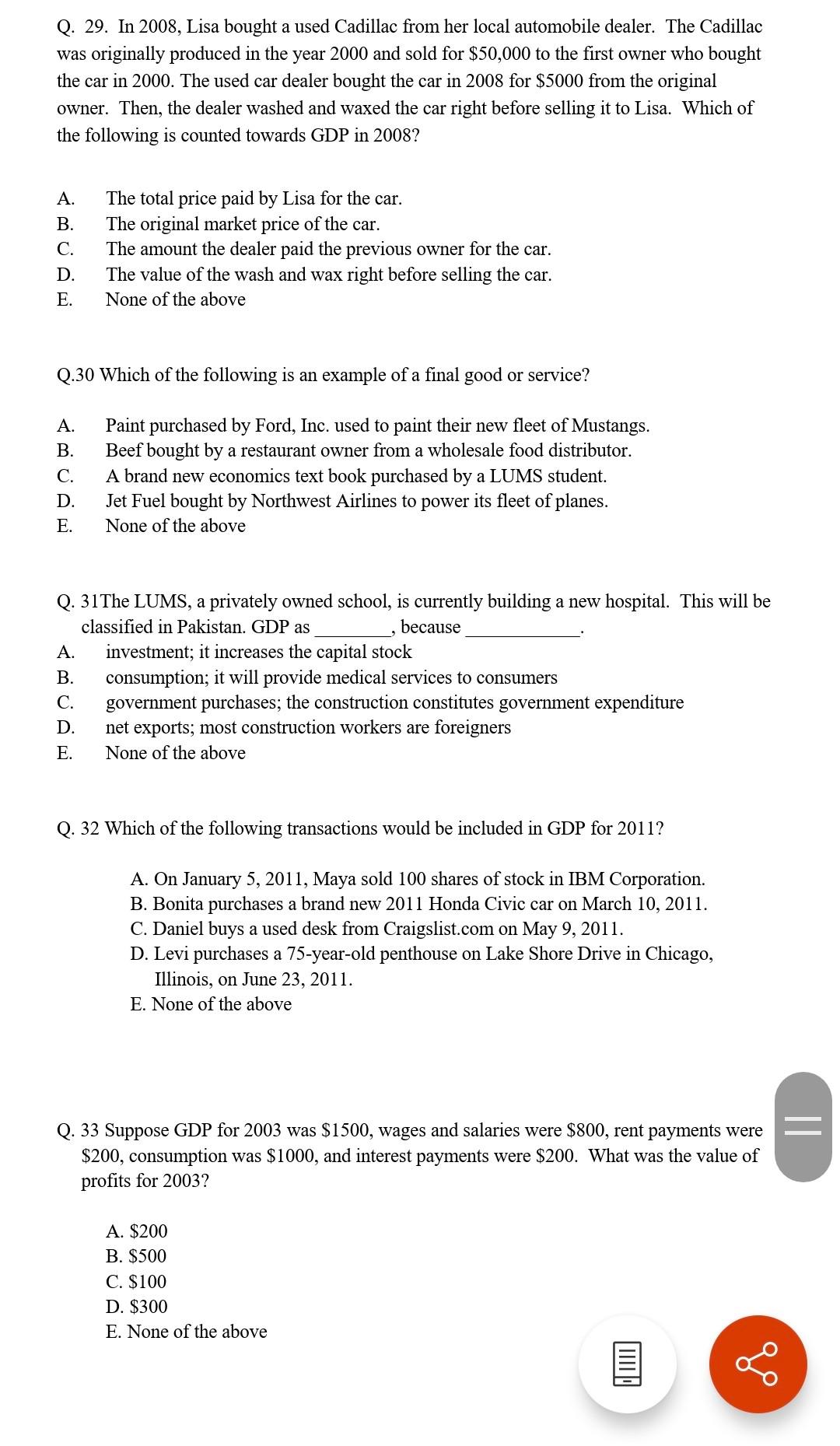 Solved Q. 29. In 2008, Lisa bought a used Cadillac from her | Chegg.com