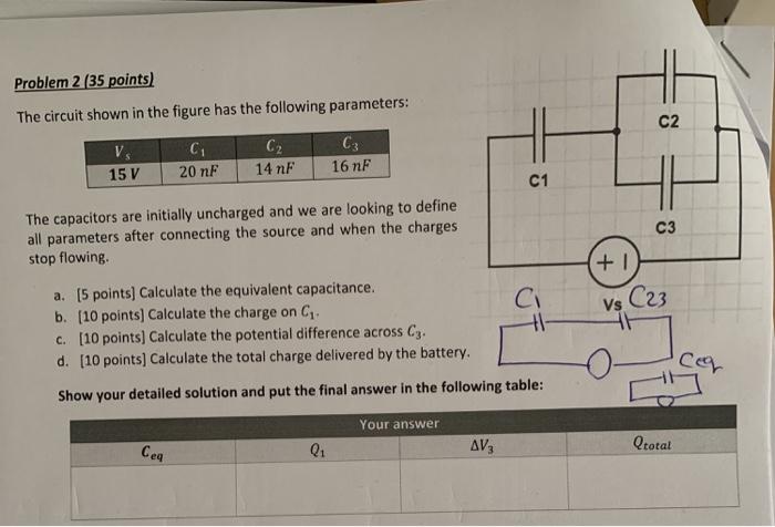 Solved Problem 2 (35 points) The circuit shown in the figure | Chegg.com