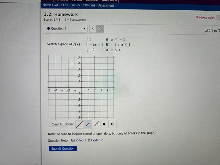 Solved Sketch a graph of f(x)=⎩⎨⎧1−2x−1−2 if x≤−1 if −1 | Chegg.com