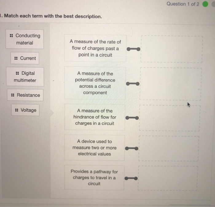 Solved Question 1 of 2 1. Match each term with the best | Chegg.com