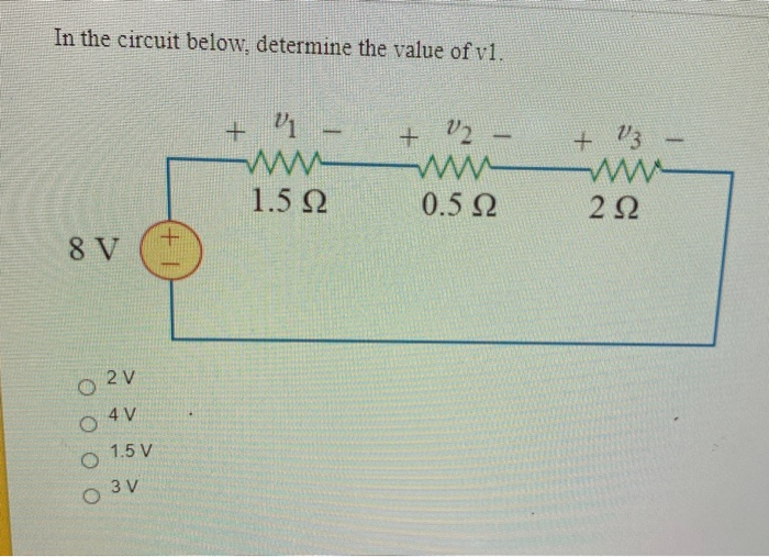 Solved In the circuit below, determine the value of v1. 1 + | Chegg.com