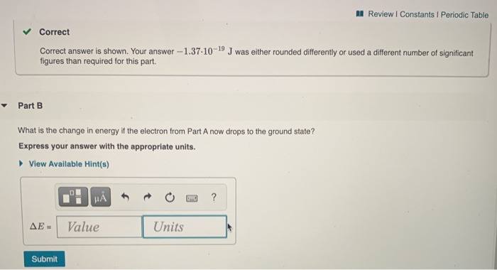 Solved Review I Constants 1 Periodic Table Correct Correct | Chegg.com