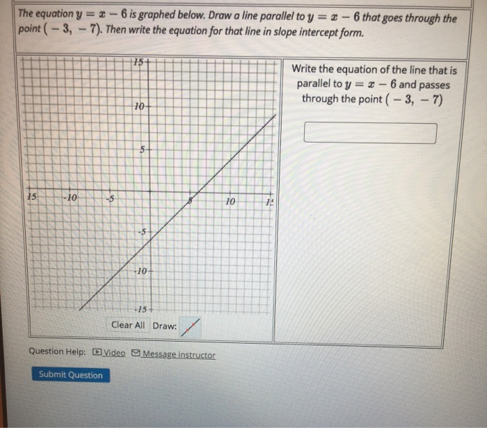 find the equation of the graphed line y=-6x-7