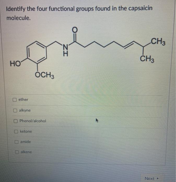 Solved Identify the four functional groups found in the