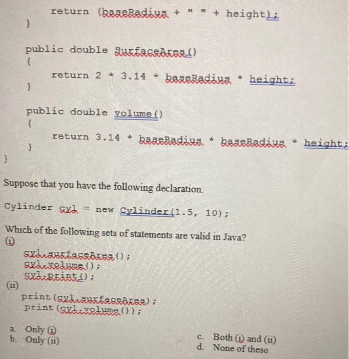 Solved 16. Consider The Following Class Definition. Public | Chegg.com